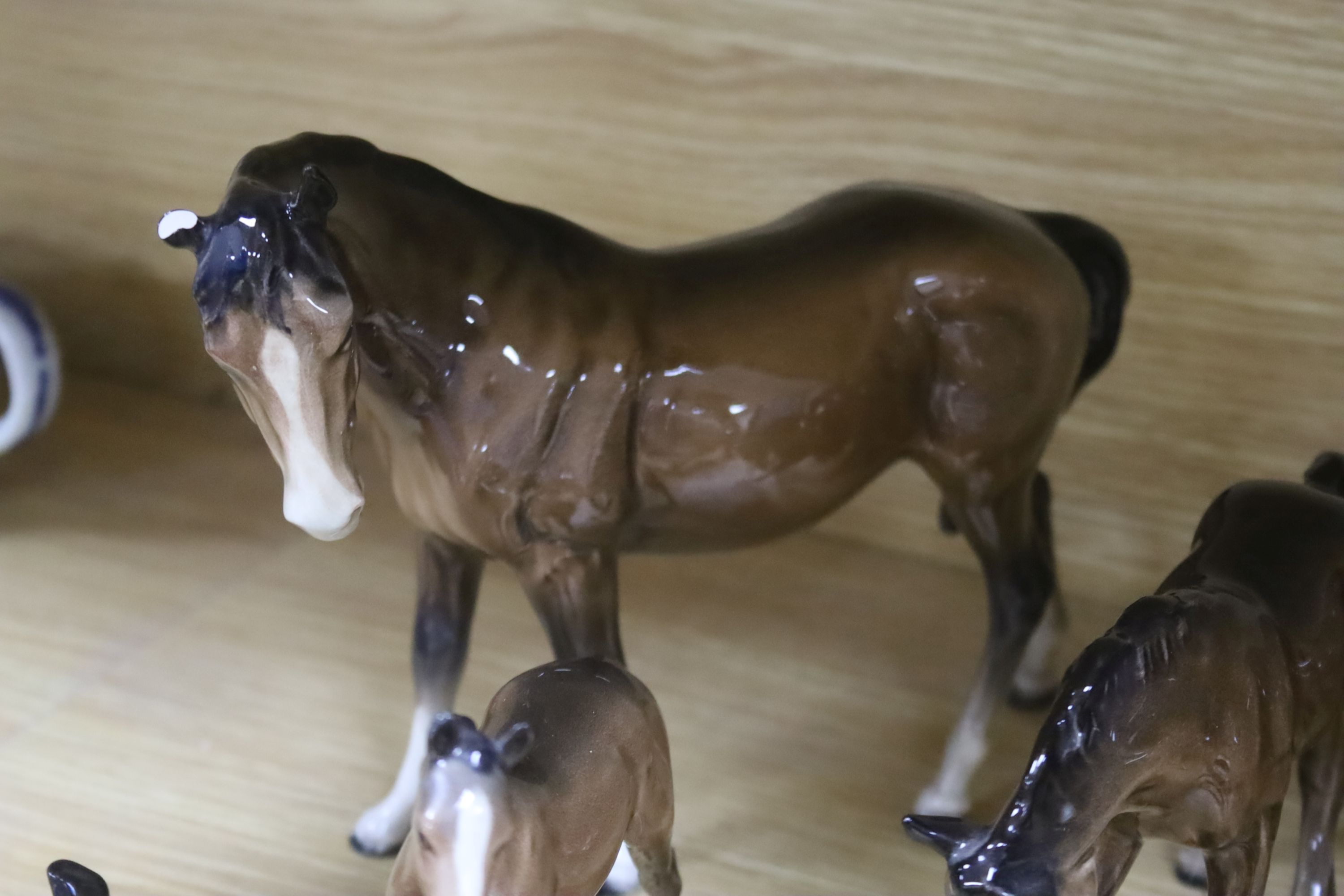 A large collection of Beswick and other models, mainly horses